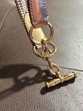 Ralph Lauren Gold-Tone Toggle Charm with Brown Leather Strap